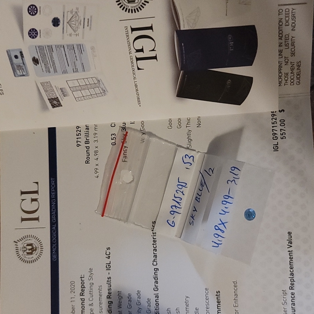 IGL certified loose blue fancy diamond